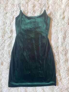 B Darlin Emerald Green Velvet Mini Slip Dress